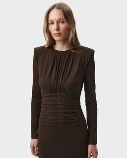 Brązowa midi sukienka Deluna II - Image #2