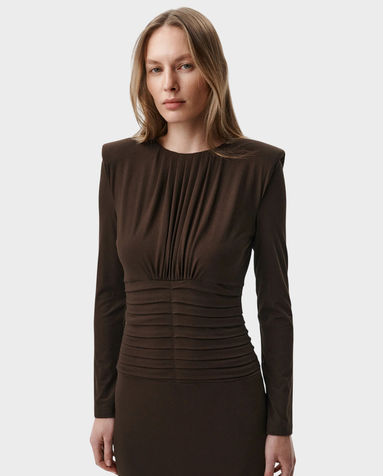 Brązowa midi sukienka Deluna II - Image #2