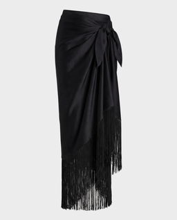 Jedwabny sarong z frędzlami Muse - Image #0