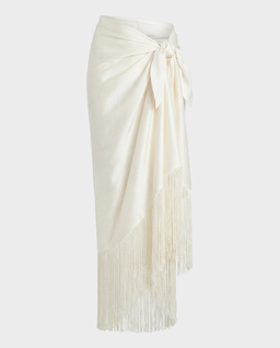 Jedwabny sarong z frędzlami Muse - Image #1