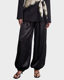 Czarne spodnie z jedwabiu Balloon - Image #0