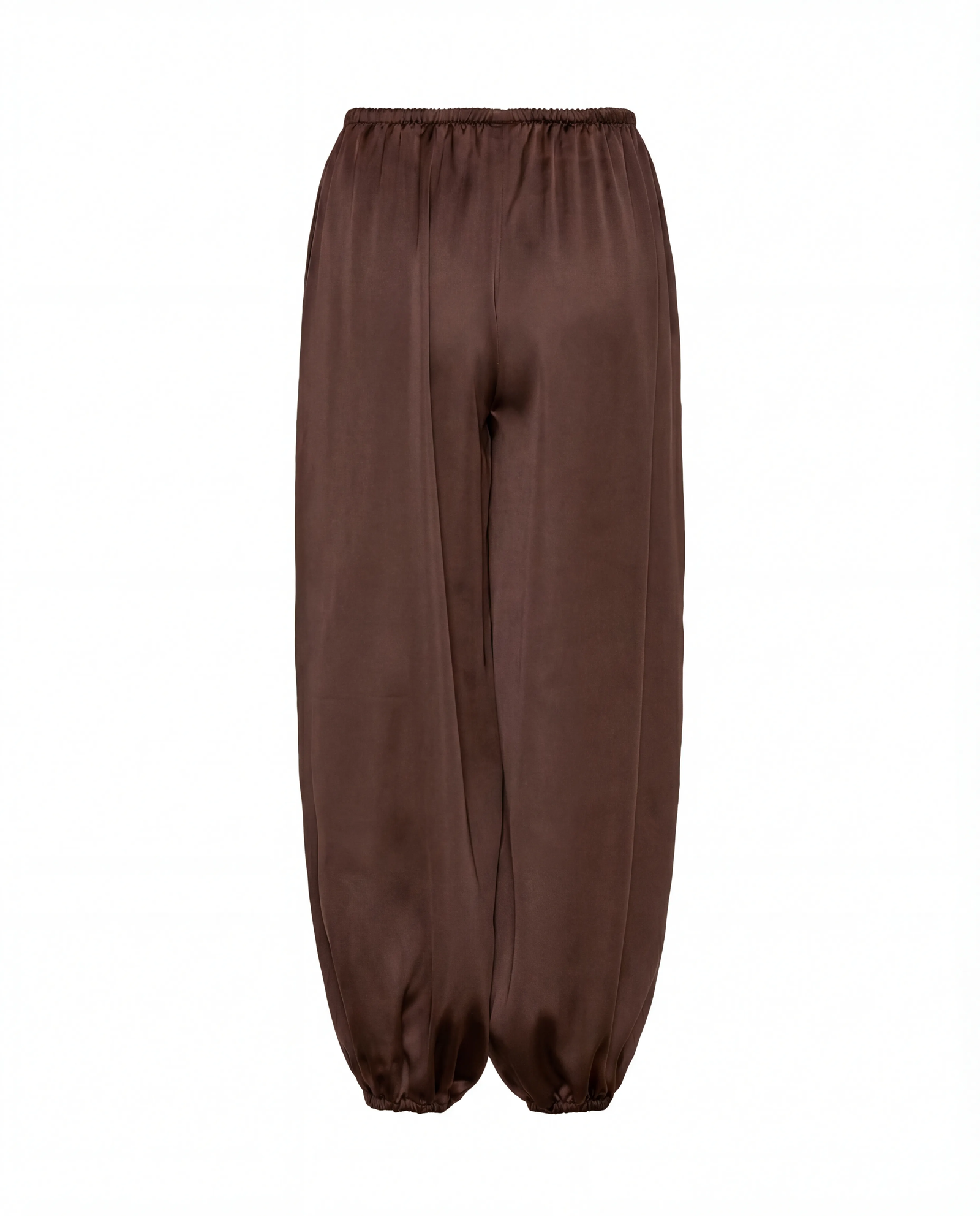 Czekoladowe spodnie z jedwabiu Balloon - Image #4