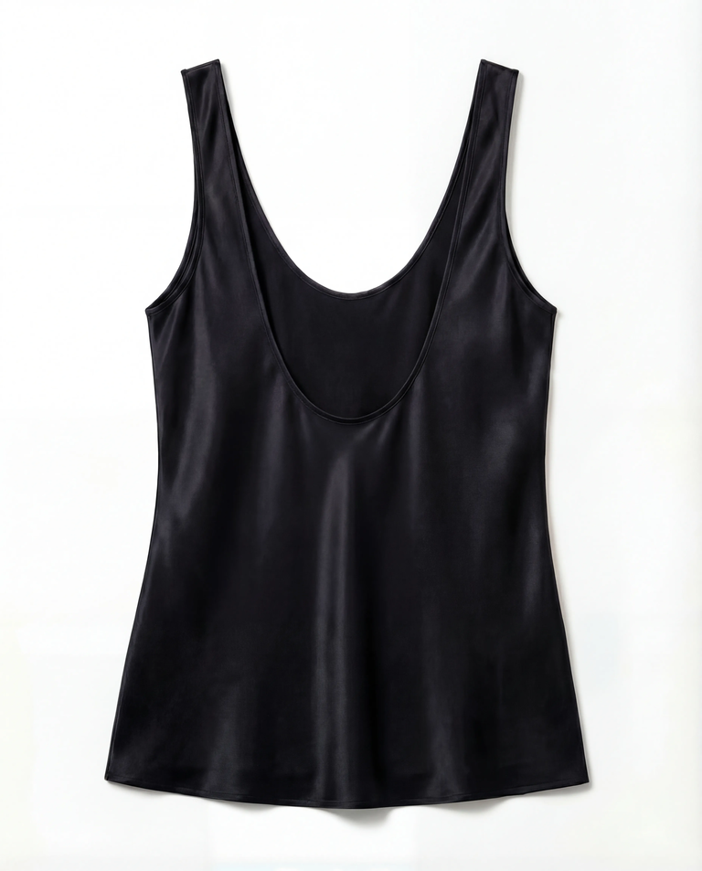 Czarny top z jedwabiu Diane - Image #2