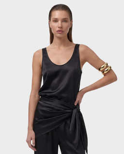 Czarny top z jedwabiu Diane - Image #0