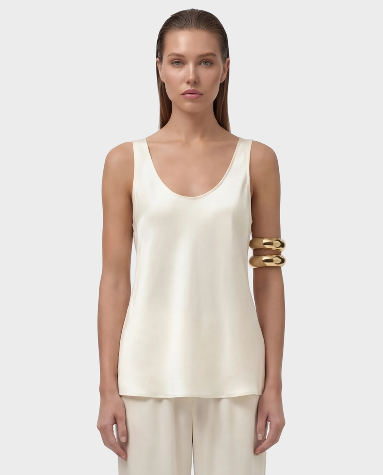 Kremowy top z jedwabiu Diane