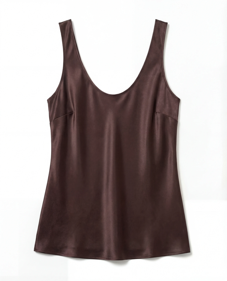 Czekoladowy top z jedwabiu Diane - Image #2