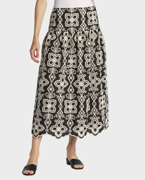 Czarna haftowana spódnica Tabulato