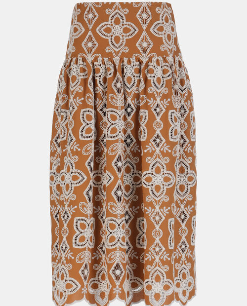 Brązowa haftowana spódnica Tabulato - Image #4