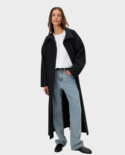 Długi czarny trencz z bawełny Ashley - Image #1