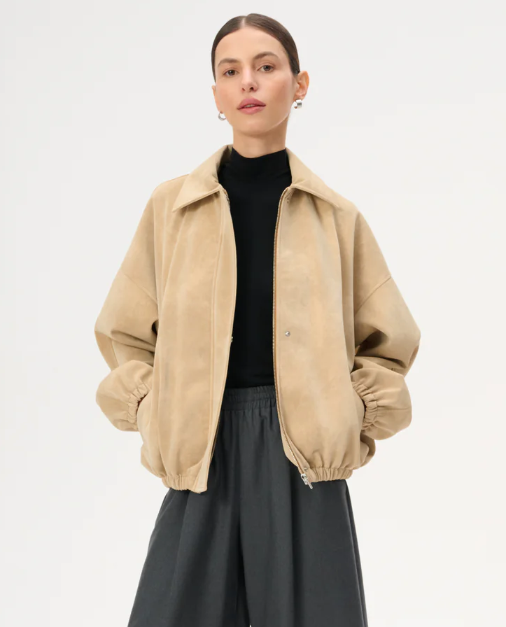 Beżowa kurtka bomberka Claire - Image #1