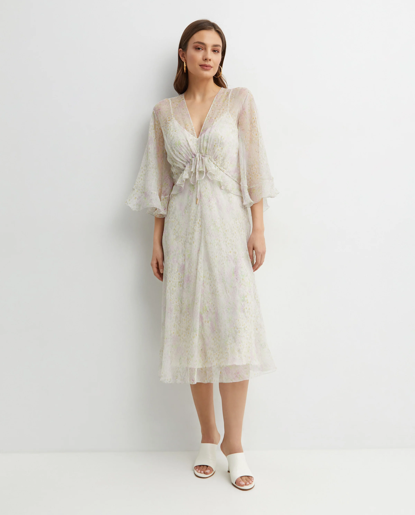 Jedwabna sukienka midi z printem - Image #0