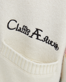 Kremowy kardigan z haftem w kwiaty - Image #3