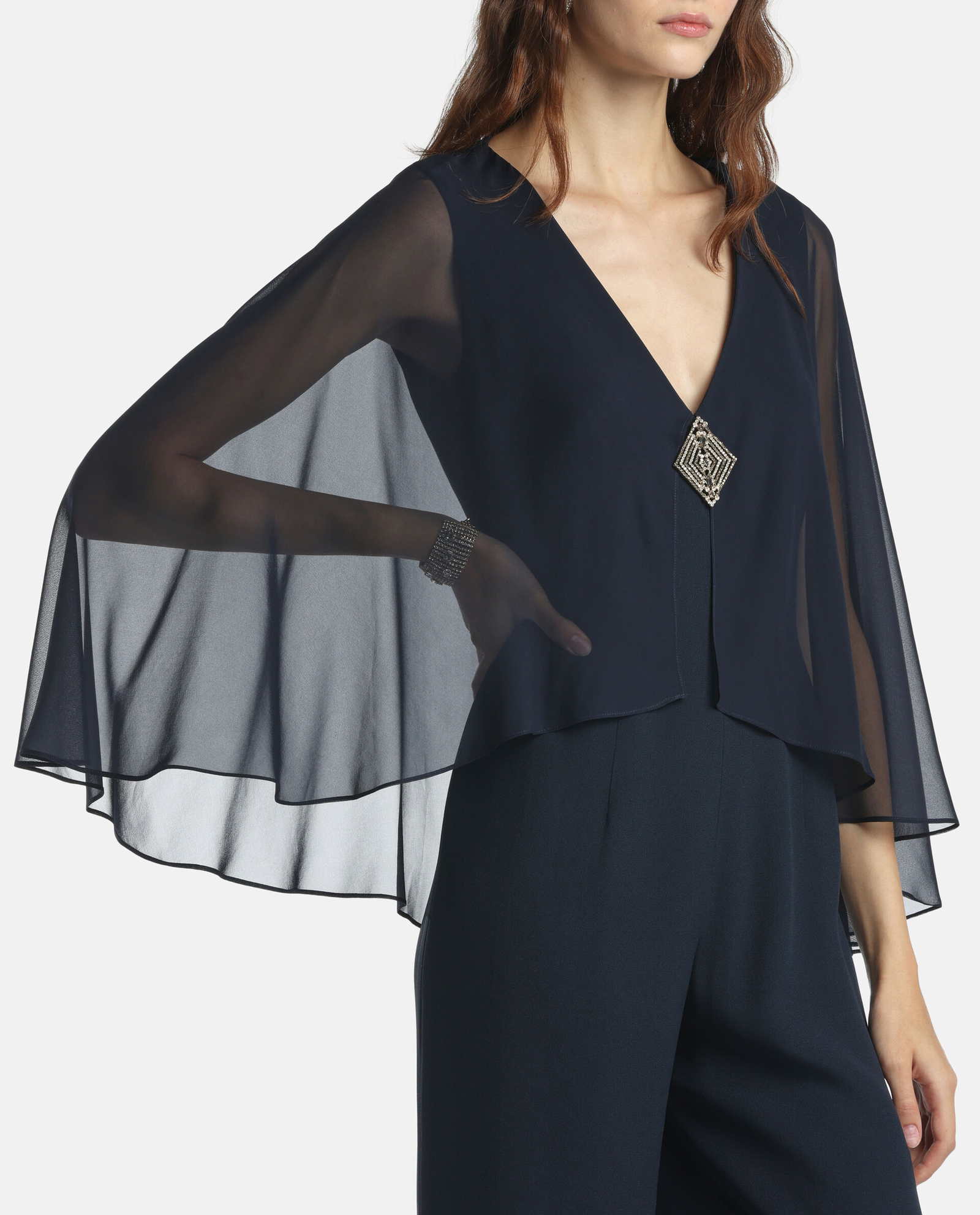 Granatowy kombinezon z bolerkiem Pericle - Image #3