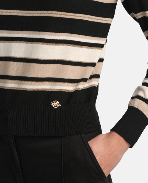 Czarno-beżowy sweter Minorenne - Image #3