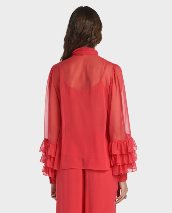Czerwona jedwabna bluzka Bellaria
