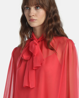 Czerwona jedwabna bluzka Bellaria - Image #3