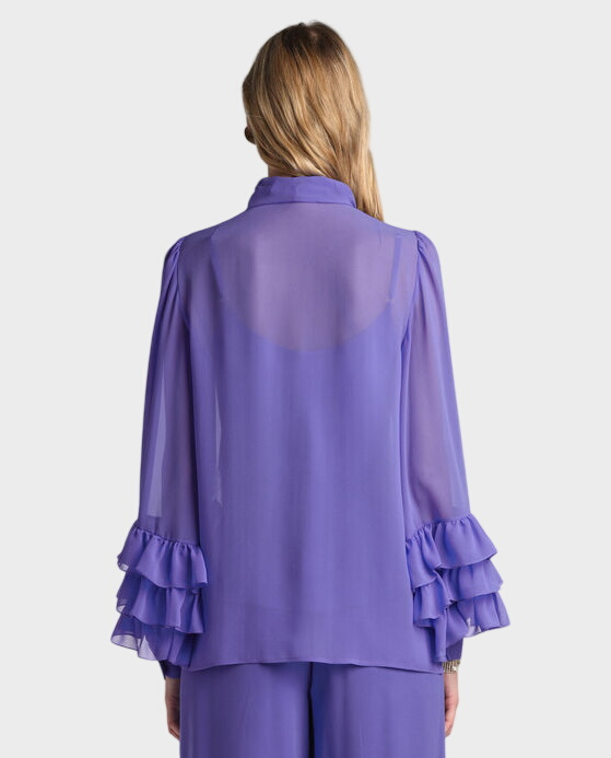 Fioletowa jedwabna bluzka Bellaria - Image #1
