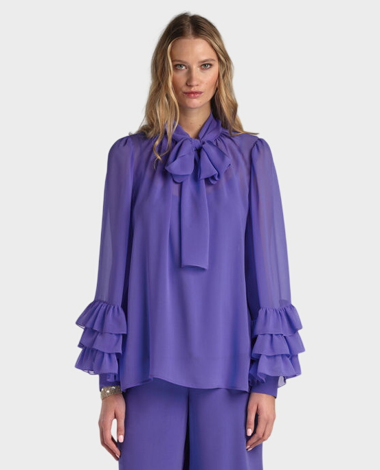 Fioletowa jedwabna bluzka Bellaria - Image #0