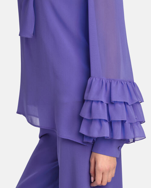 Fioletowa jedwabna bluzka Bellaria - Image #3