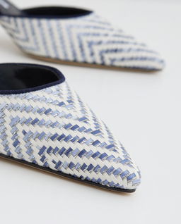 Biało-granatowe mule Carolyne 50 - Image #4