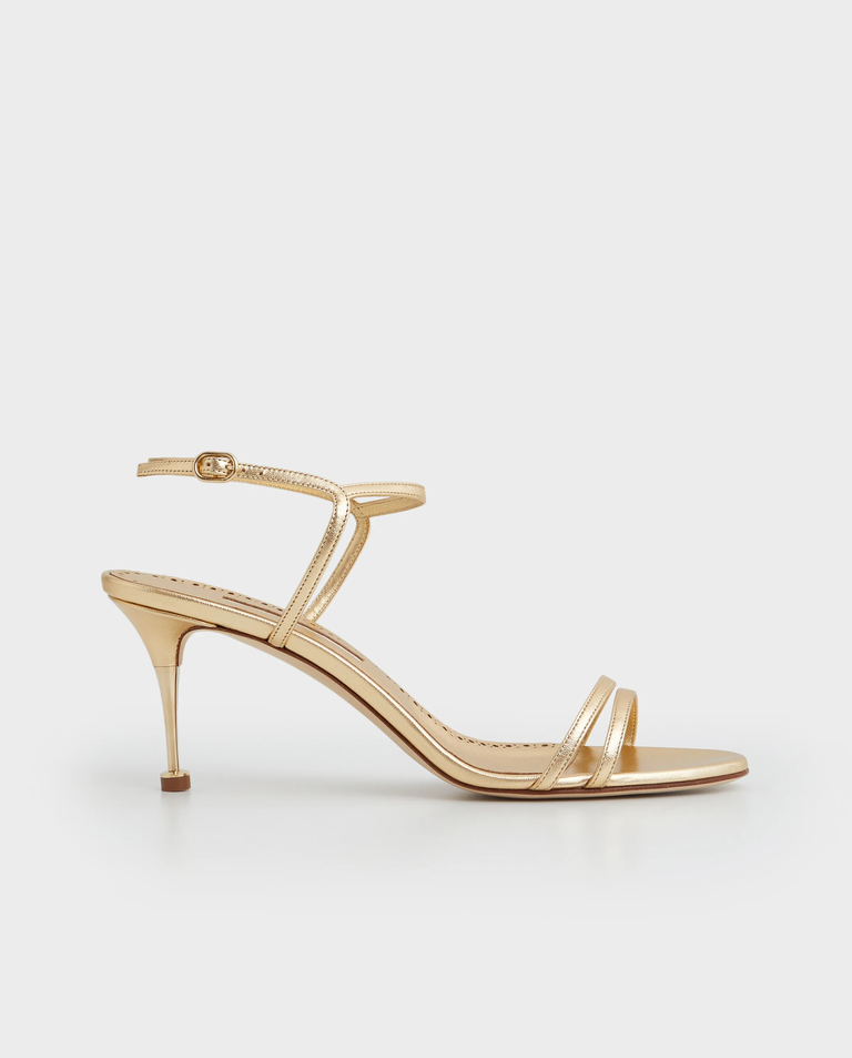 Złote sandały na szpilce Ciagalo 70