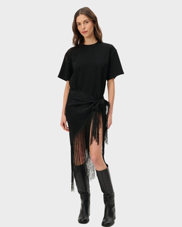 Czarna chusta z frędzlami Nicole - Image #2