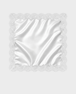 Jedwabna biała apaszka z koronką - Image #0