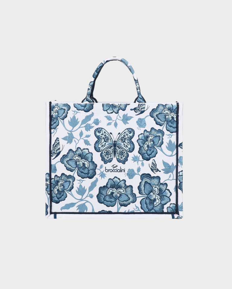 Biała torebka z kwiatowym wzorem Queen