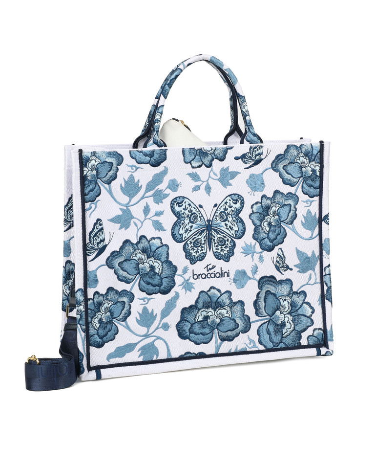 Biała torebka z kwiatowym wzorem Queen