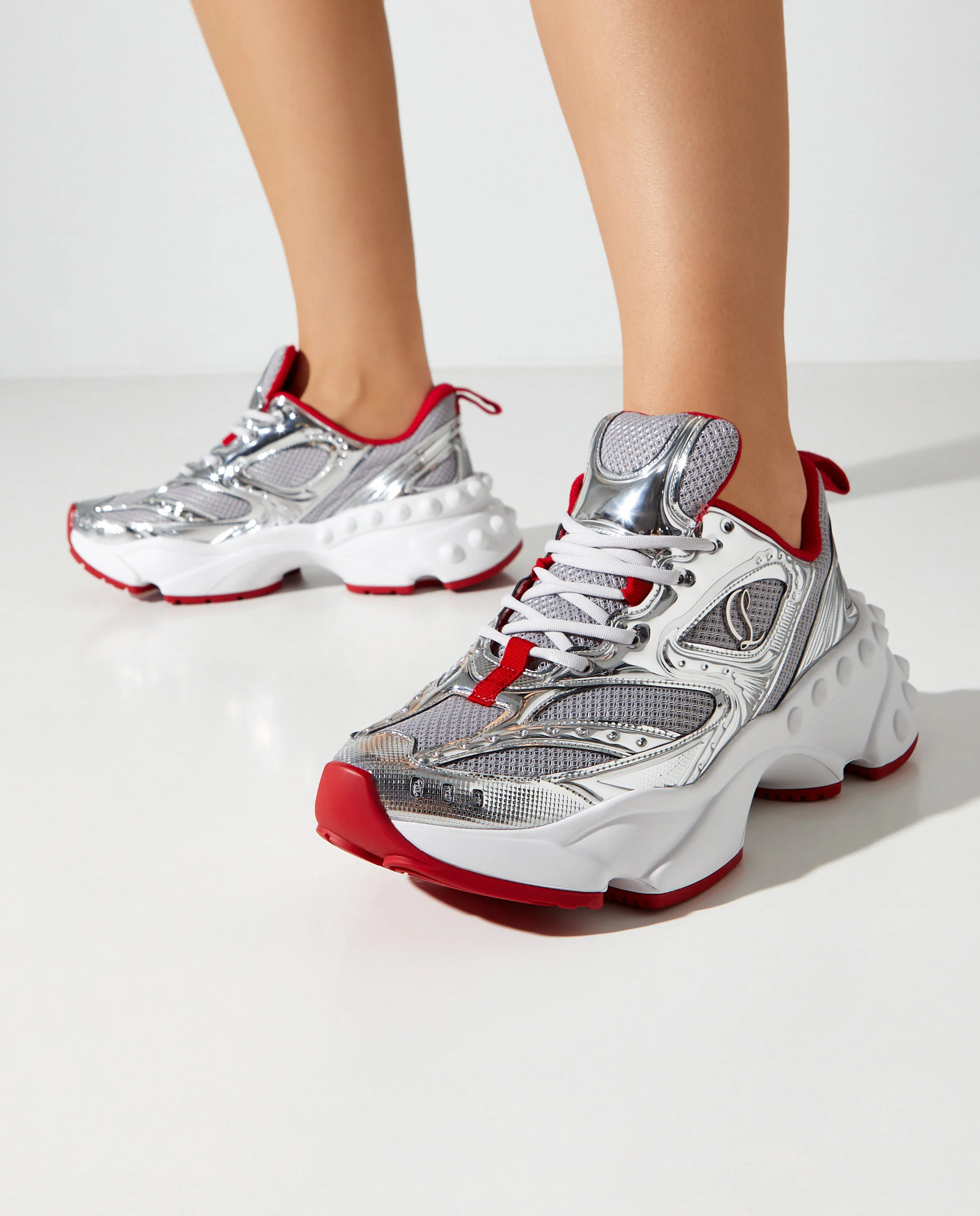 Srebrno-szare sneakersy So Flo - Image #1