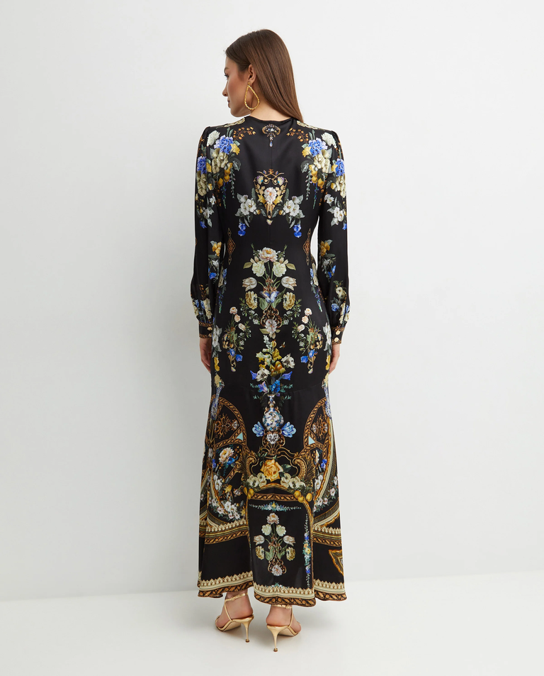 Jedwabna sukienka w kwiaty - Image #3