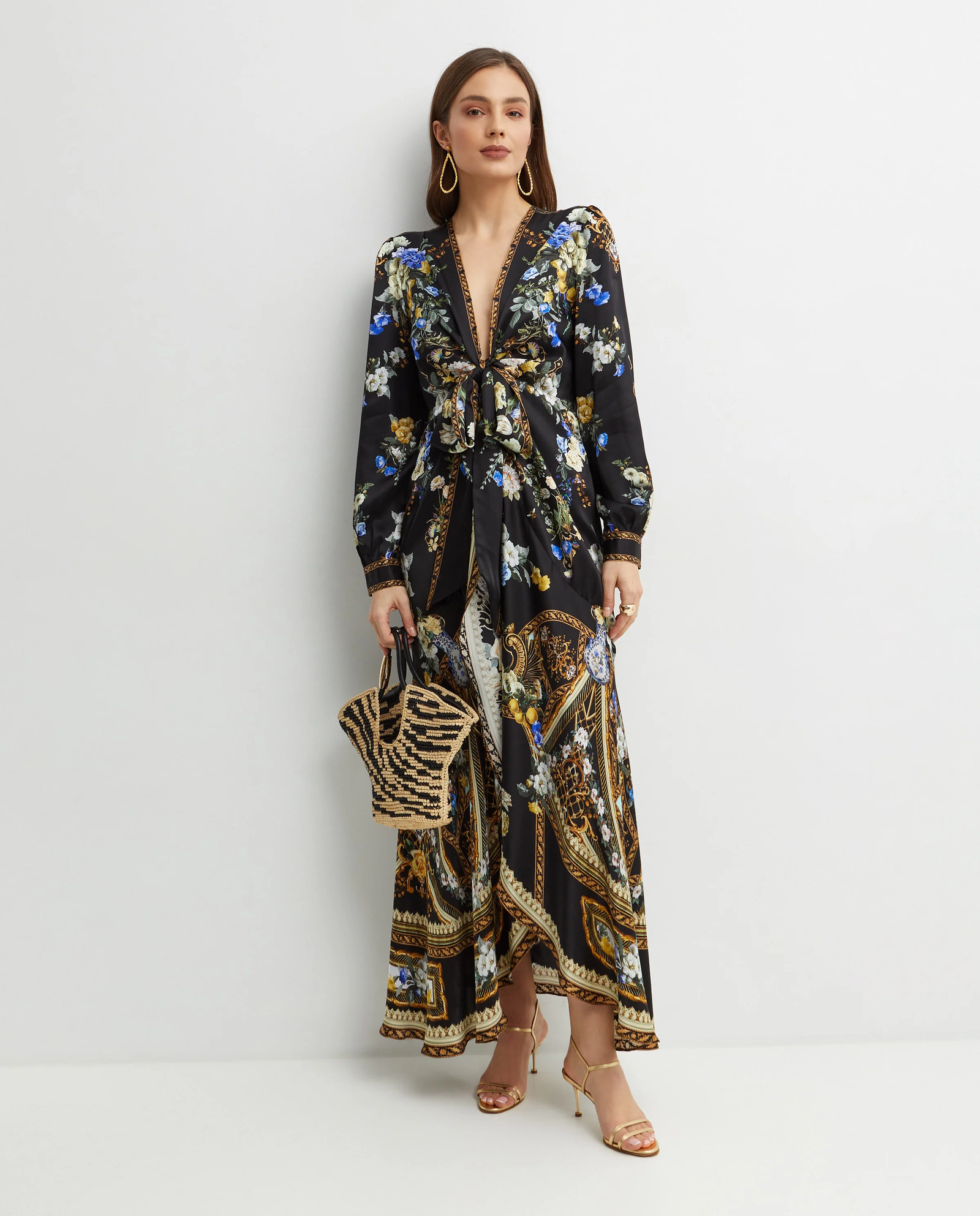 Jedwabna sukienka w kwiaty - Image #2