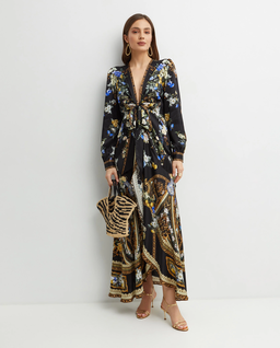 Jedwabna sukienka w kwiaty - Image #2