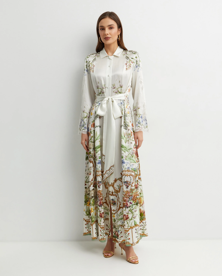 Biała sukienka z jedwabiu