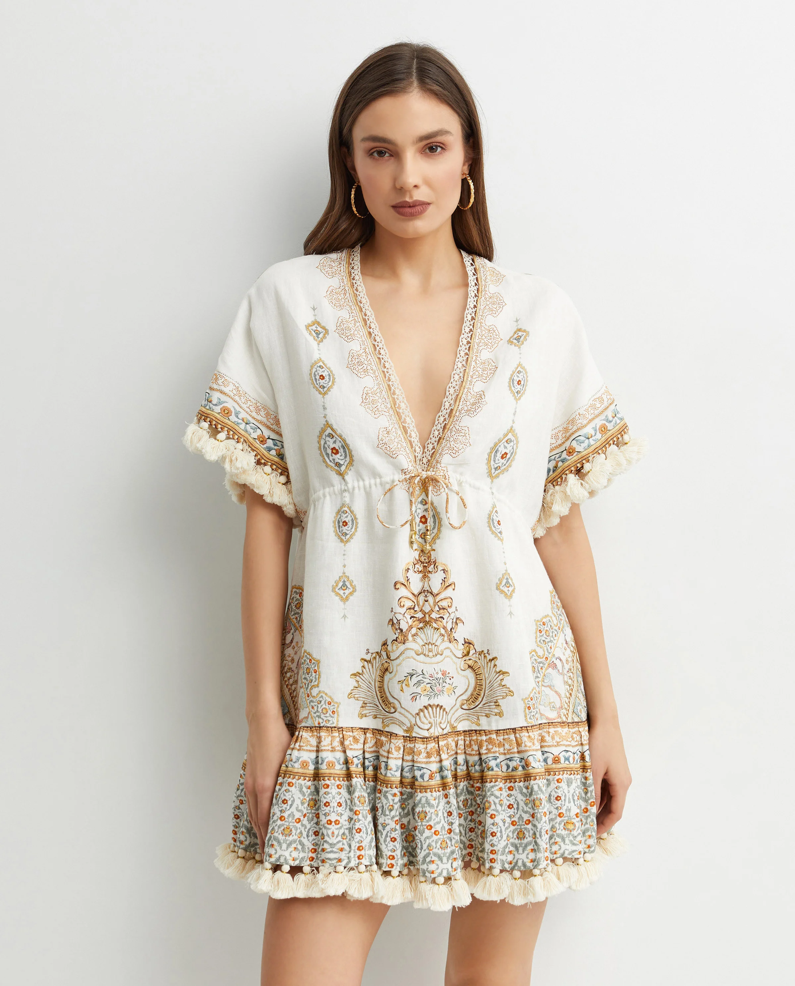 Lniana sukienka mini - Image #2