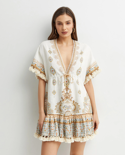 Lniana sukienka mini - Image #2