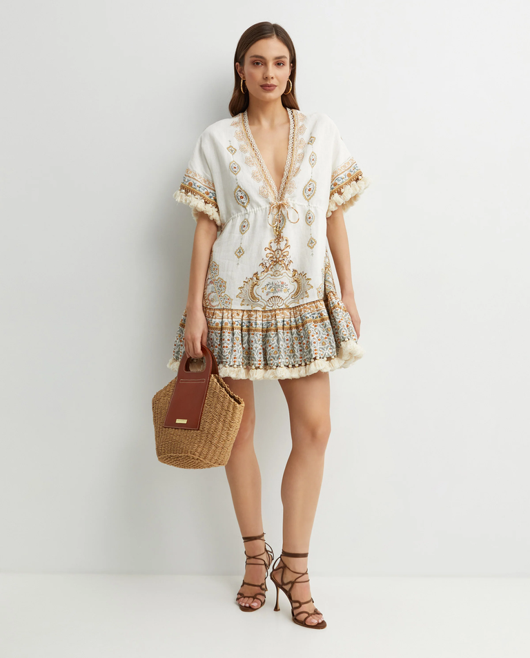 Lniana sukienka mini