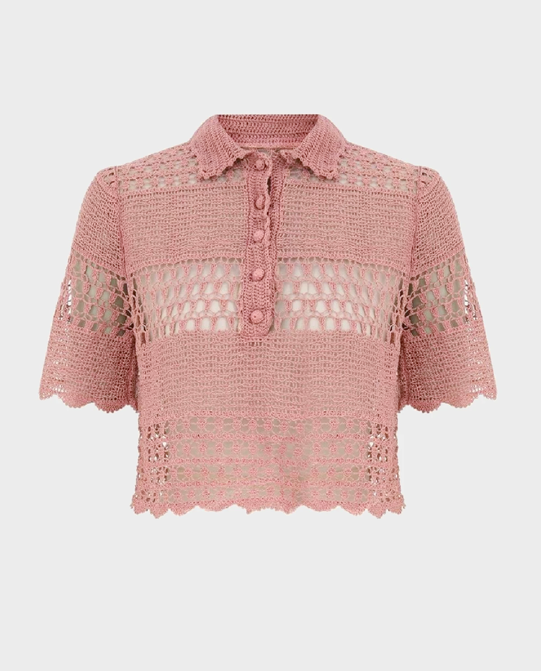 Różowa szydełkowa bluzka Wanderlust
