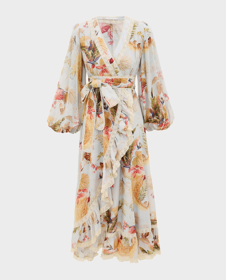 Jasnoniebieska sukienka w kwiatowy print