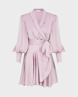 Różowa kopertowa sukienka mini - Image #1