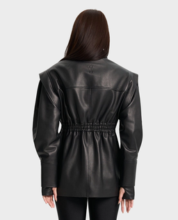 Skórzana kurtka z szerokimi ramionami Vera - Image #2