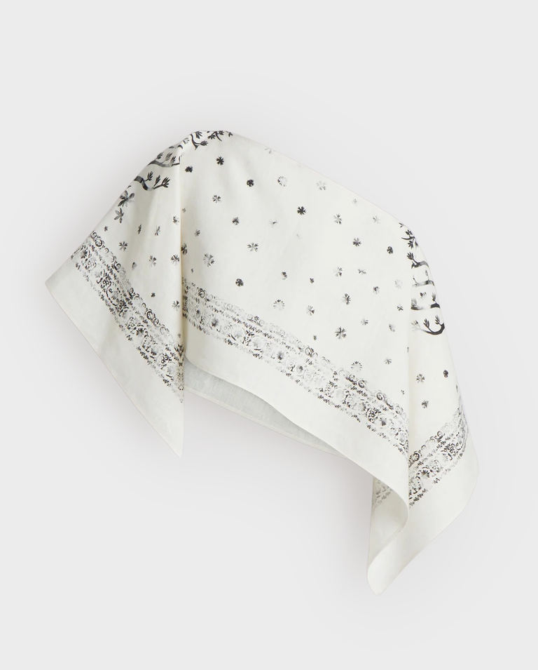 Lniany top z nadrukiem