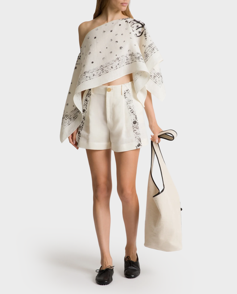 Lniany top z nadrukiem - Image #2