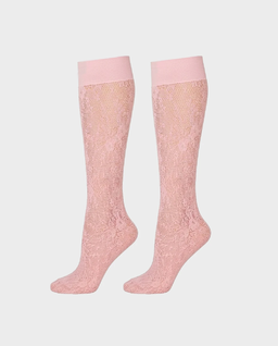 Różowe koronkowe podkolanówki Rosa - Image #3