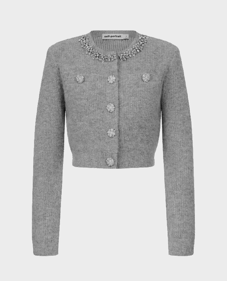 Szary kardigan z kryształkami - Image #5