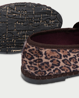 Brązowe baleriny z włosiem Pierre Leopard - Image #4