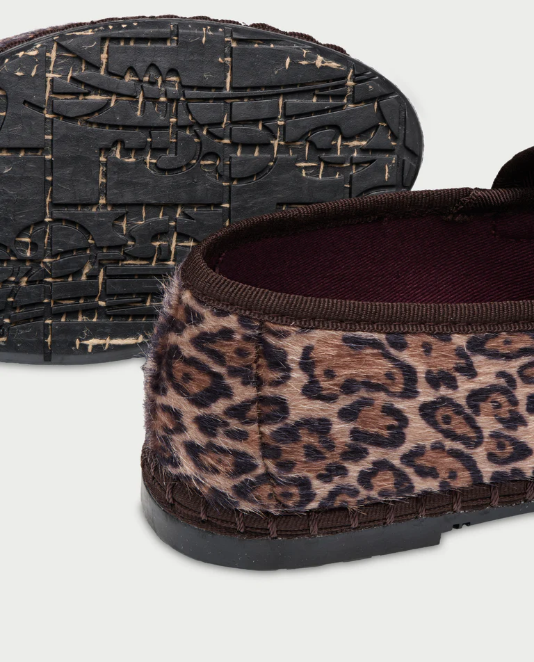 Brązowe baleriny z włosiem Pierre Leopard - Image #4