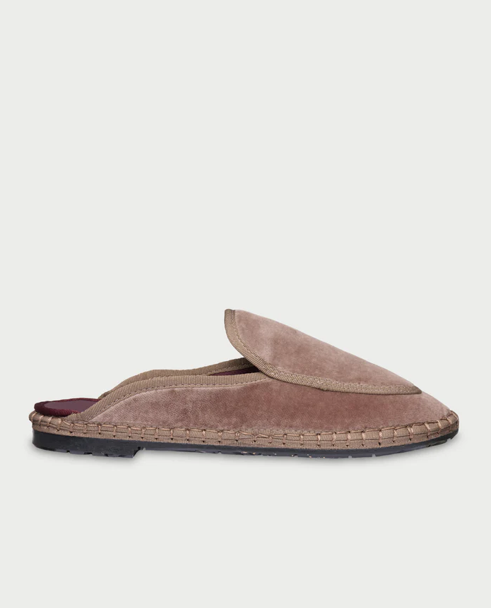 Aksamitne beżowe mule Bruna - Image #0