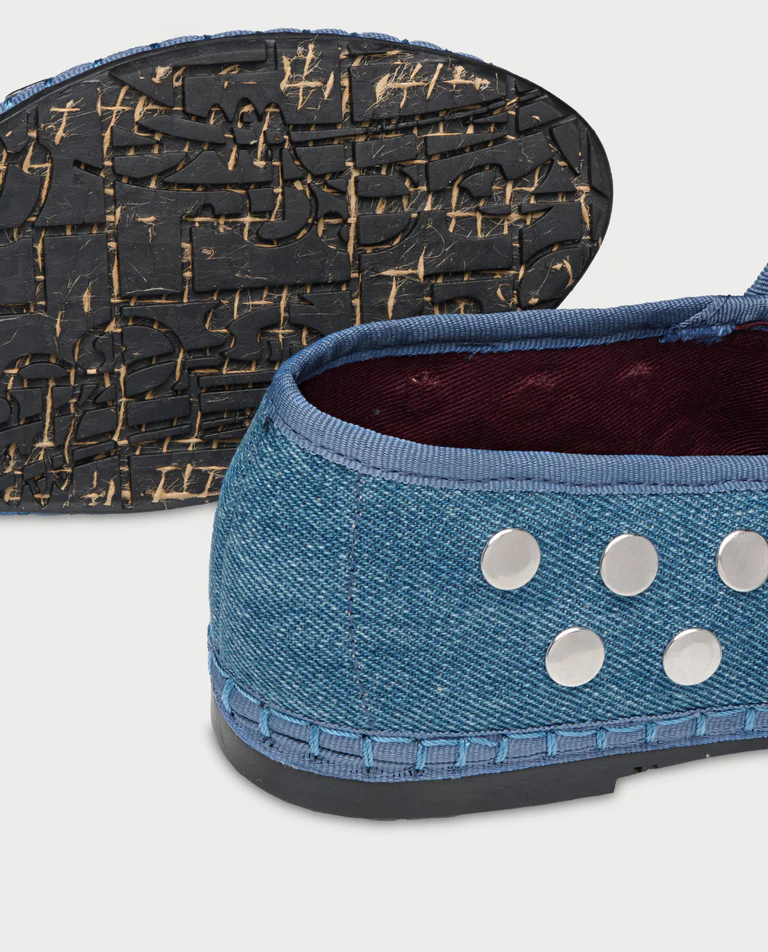 Niebieskie jeansowe baleriny z ćwiekami Mae - Image #2