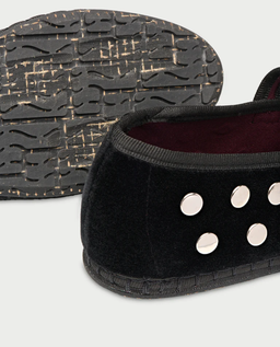 Aksamitne czarne baleriny z ćwiekami Mae - Image #2